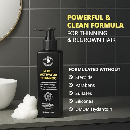 Root Activator Shampoo for Men - Hair Growth Shampoo for Hair Loss and Thinning Hair - Hair Loss RegrowthTreatments for Women Men (10.1 Fl Oz (Pack of 1))