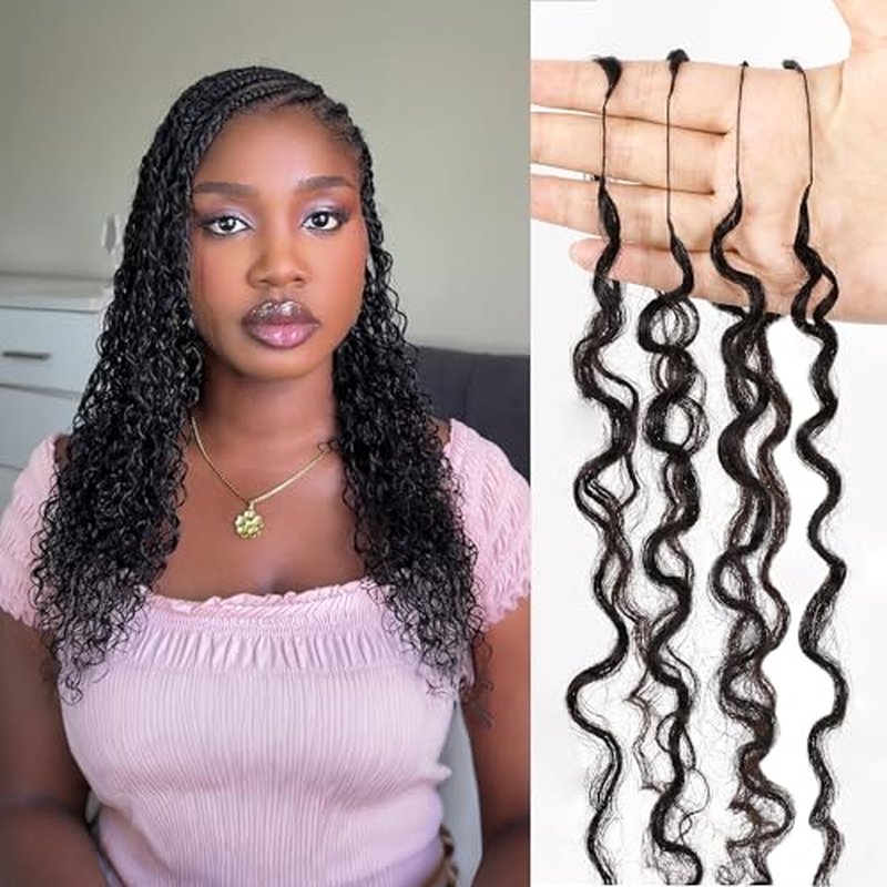 Afro Kinky Curly Human Crochet Hair Extensions Pre-Sparated Multi-Textured Kinky Curly Feather Crochet Human Twist Braiding Hair For Black Women (60 Gram, 22 Inch)