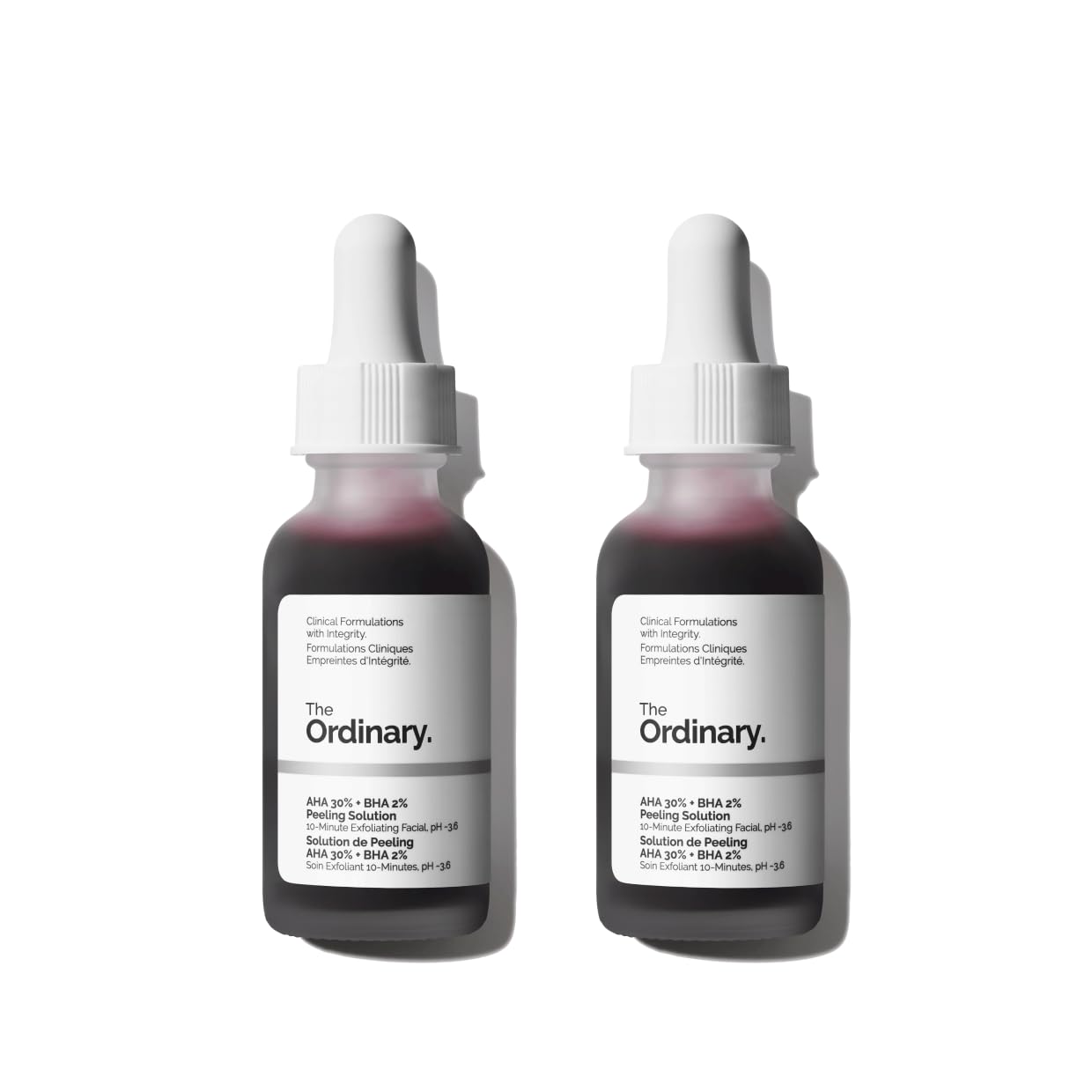 The Ordinary AHA 30% + BHA 2% Peeling Solution, Advanced Exfoliating Peel for Brighter Skin, 1 Fl Oz (Pack of 2)