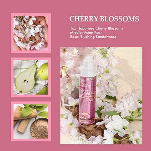 Body Spray for Women, Fragrance Mist Gift Set, Pack of 3, Each 3.4 Fl Oz, Total 10.2 Fl Oz, Cherry Blossoms, Stars, Night