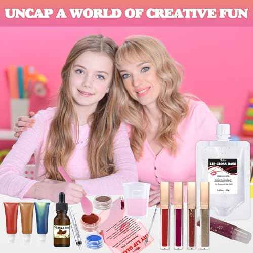Thaluna Lip Gloss Making Kit, Fun Lip Gloss Kit to Make Your Own Lip Gloss for Girls, Women, Teens with Moisturizing Lipgloss Base, Jojoba Oil, Tubes, Pigments Lipgloss Set Christmas Gift for Women
