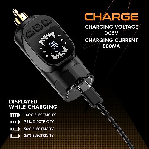 Hawink Tattoo Battery Wireless Power Supply for RCA Rotary Tattoo Pen Machine (Red) P155-2-RCA