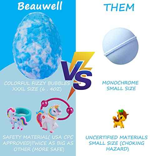 Bath Bombs for Kids, XXXL Bath Bombs with Surprise Inside Unicorns Gifts for Girls, Natural Organic Kids Bubble Bath, Christmas Stocking Stuffers for Kids Christmas Gifts