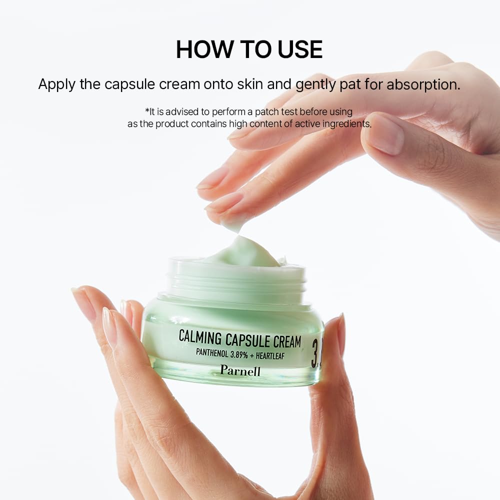 Parnell Panthenol 3.89% | 50ml / 1.69 fl.oz. | Heartleaf Calming Capsule Cream, Acne soothing cream, korea skin care, korea beauty