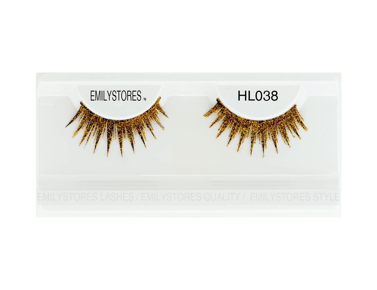 EMILYSTORES Gold Halloween Lashes for Women Cosplay Fancy Ball Costume Faux Eyelashes 1 Pair, Gold Color