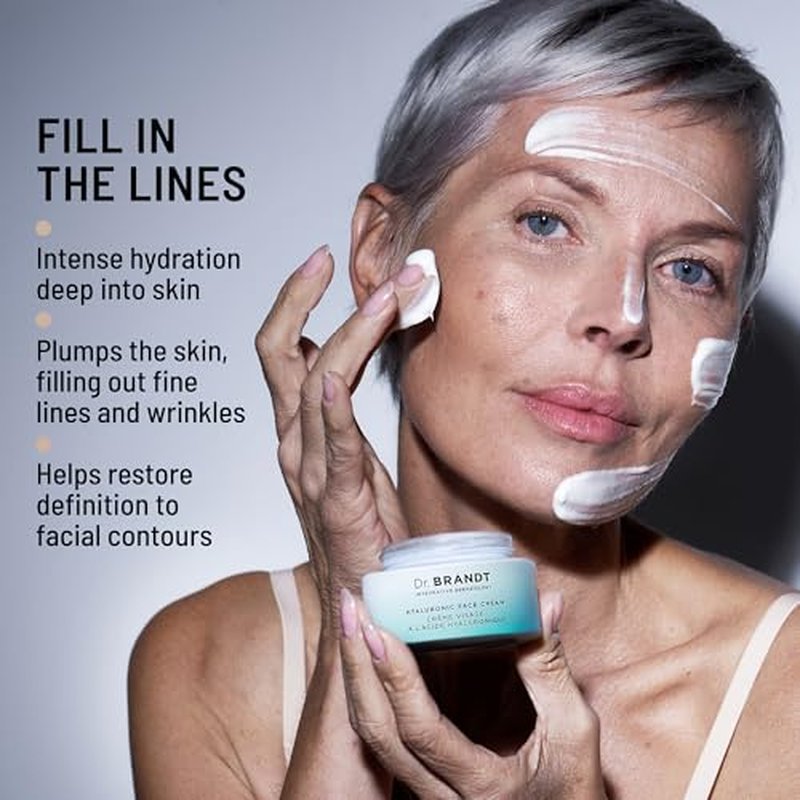 Dr. Brandt Needles No More Hyaluronic Face Cream - Long-Lasting Plumping Hydrator for Dehydrated & Dry Skin - 1.7 oz