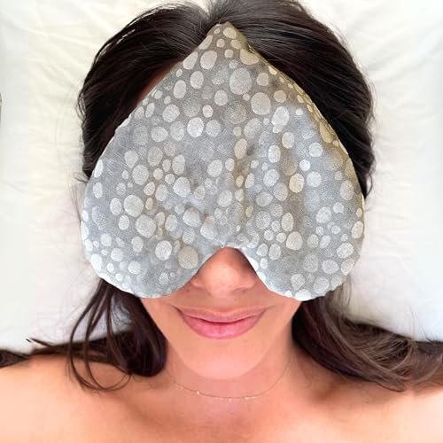 Cooling Eye Pillow with Lavender ? Grey Dot Heart Mask for Puffy Eyes, Stress Relief, Sensory Recovery ? Meditation & Bedtime Calm Gift Under $40