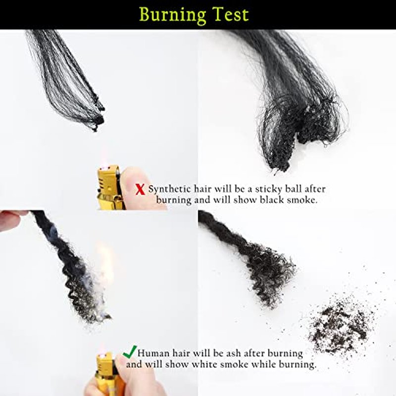 Orientfashion 10inch Textured loc Extensions Human Hair Curly Ends 0.8cm Thickness Full Hand-made Permanent Dreadlock Extensions Human Hair for Women/Men (10inch 30strands, 0.8cm Natural black)
