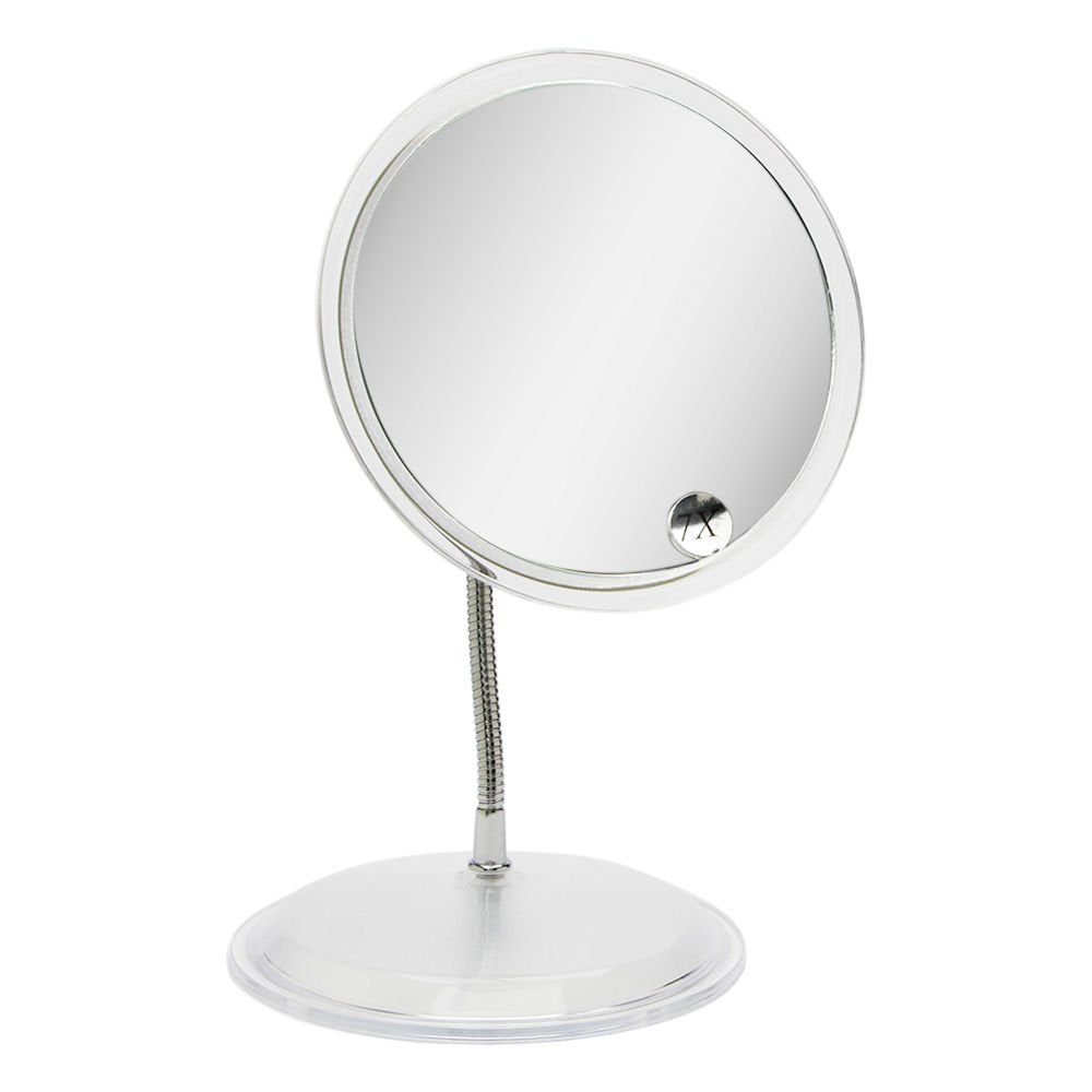 Gooseneck Vanity 7X Mirror with Clear Acrylic Frame