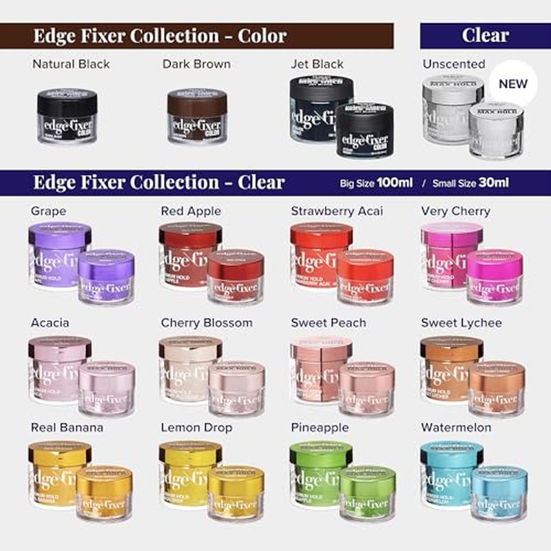 Red by Kiss Edge Fixer 24 Hour Maximum Hold Edge Wax No Flaking Biotin B7 Infused Hair Gel 1.01 fl.oz (Unscented)