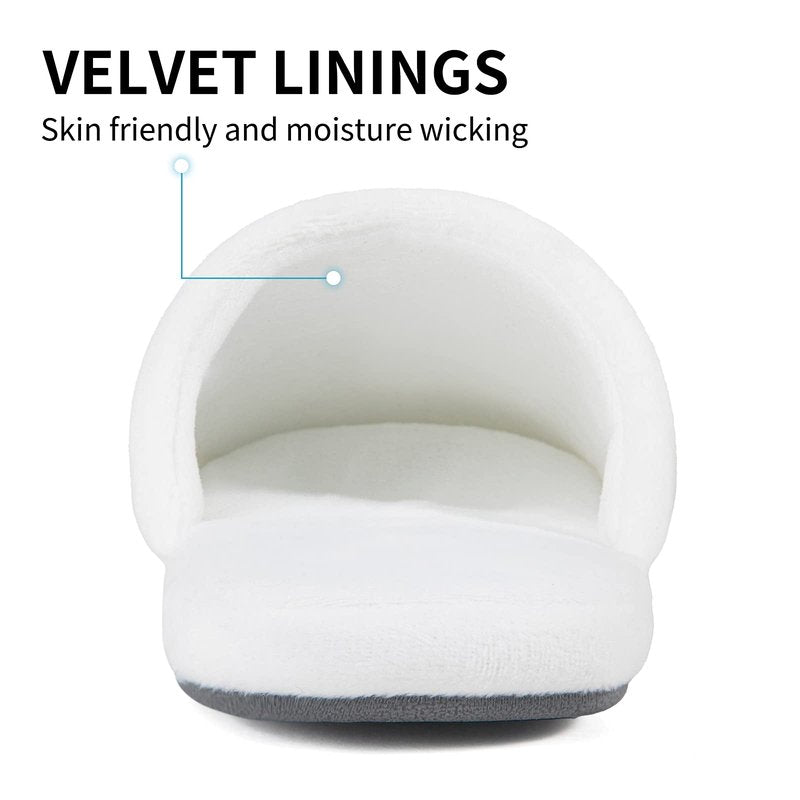 Tlizzz7 6-Pair Luxury Spa Slippers - Cotton Memory Foam Non-slip Closed Toe Washable Slippers for Hotel,Guest,Travel,Bride,Women and Men