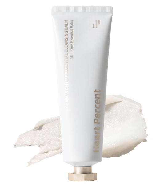 Heart Percent Commas On Life Clarifying Cleansing Balm, Sherbet-Oil-Milk Transforming Makeup Remover Vegan Daily Face Wash Cleanser for All Skin Types, 80ml (2.7oz)