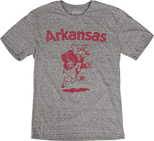 Reserve Collection by Blue 84 NCAA Arkansas Razorbacks Mens Vintage Tri-Blend Vault T Shirt, Arkansas Razorbacks Heather, Medium