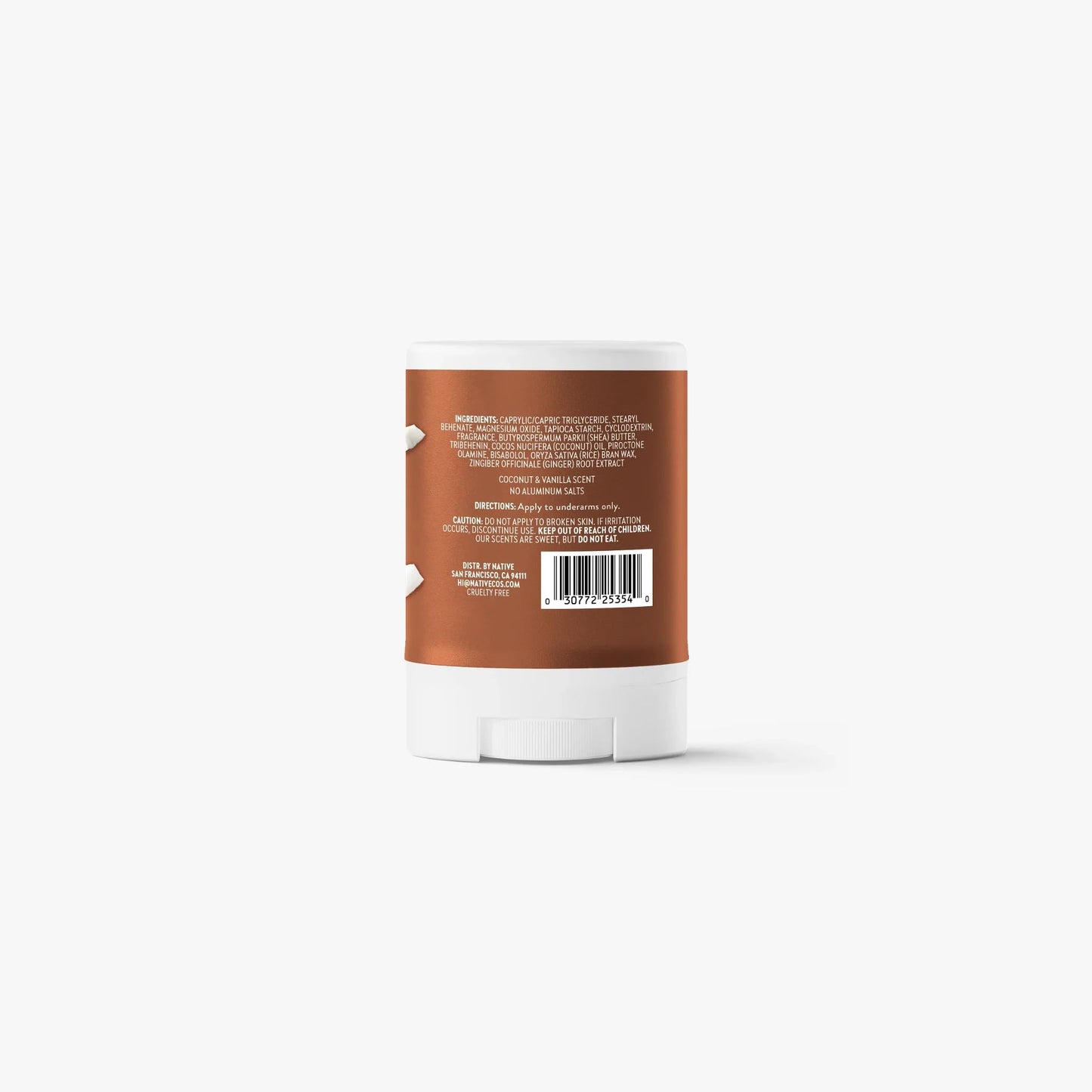 Native Deodorant, Aluminum Free, Coconut & Vanilla, for Women and Men, Travel Size 0.5oz (Pack of 4)