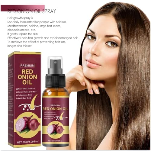 Premium Red Onion Oil for Hair Growth, Anti Hair Fall Treatment, 30ml/1.05fl.oz
