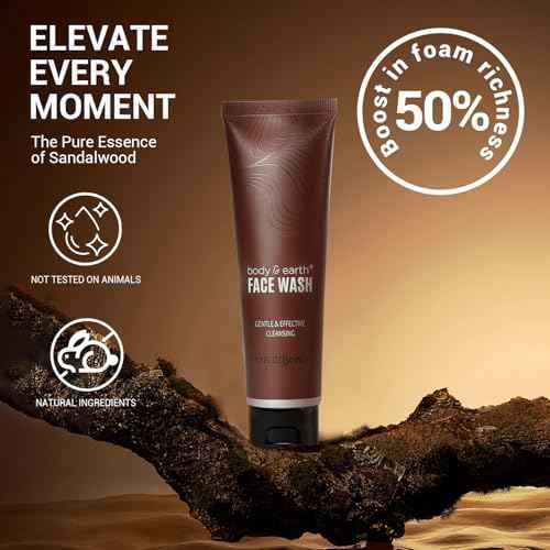 Body & Earth Bath and Body Wash Sets for Men - 8pcs Spa Baskets Mens Birthday Gifts Sandalwood, Self Care Kit, Husband Men Father's Day Gifts