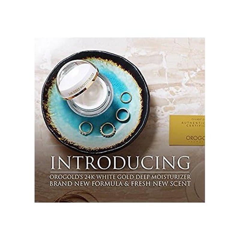 Orogold White Gold Day Moisturizer - 24k Gold Deep Moisturizer with White Tea, Chamomile, Shea Butter, Vitamin C and E - 1.6 Oz