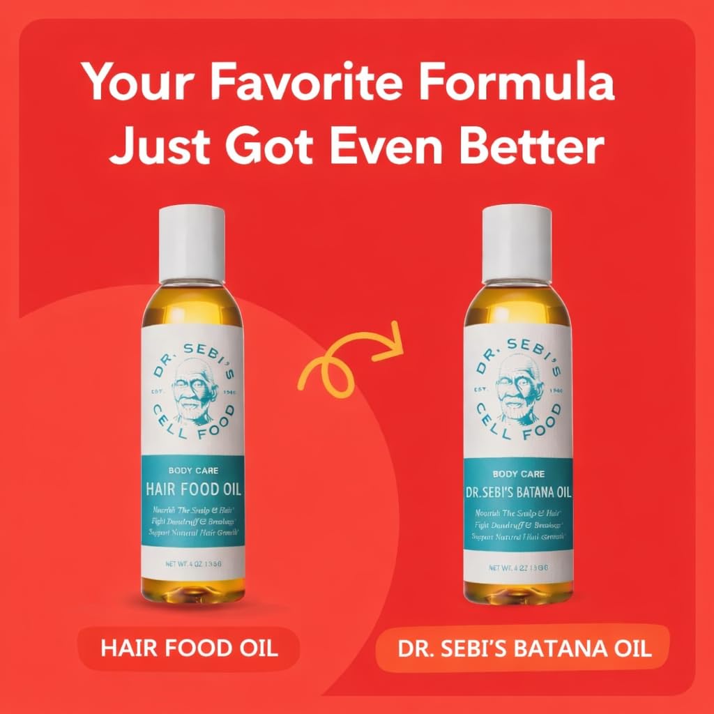 Dr. Sebi’s Batana Oil for Hair Growth - 100% Natural Coconut & Olive Oil | Supports Scalp Health & Stronger Hair - 4 fl oz