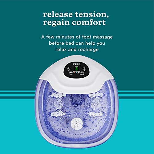 HoMedics Salt-N-Soak Footbath with Heat Boost and Soaking Salt Starter Kit, 4 Soothing Massage Rollers, Toe-Touch Controls, Splash Guard, Bubble, Vibration Massage, Bath Salt Dispenser, LED Display