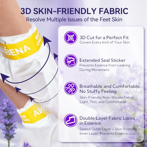 LANBENA Lavender Foot Peel Mask - Foot Peeling Mask for Removing Dry Dead Skin, Calluses & Repairing Rough Heels, for Baby Soft, Smooth Feet - (Lavender - 2 Pairs)