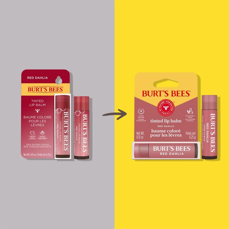Burt's Bees Tinted Lip Balm - Red Dahlia | Moisturizing 0.15oz Hydrating Formula