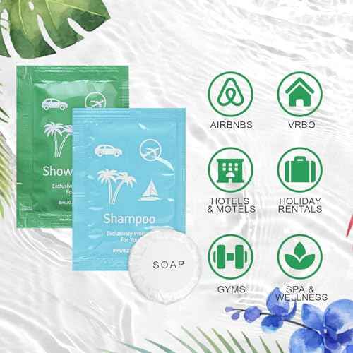 Travel Size Soap and Shampoo,Travel Size Body Wash and Shampoo Bulk 0.28fl Oz,Travel Size Shower Gel Set£¬Shampoo Bulk Travel Size ,Hotel Supplies Bulk Hygiene Kits for Homeless Hotel (Pack of 100)