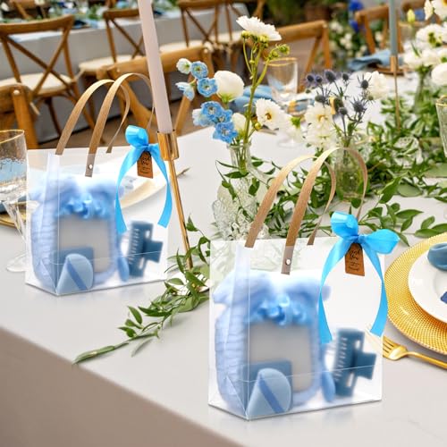 55 Pcs Baby Shower Prizes for Winners Prizes Gifts Including Headband Hair Brush Jewelry Box Compact Mirror Powder Puff Hair Tie Claw Gift Bag for Baby Wedding Bridal Shower(Blue)