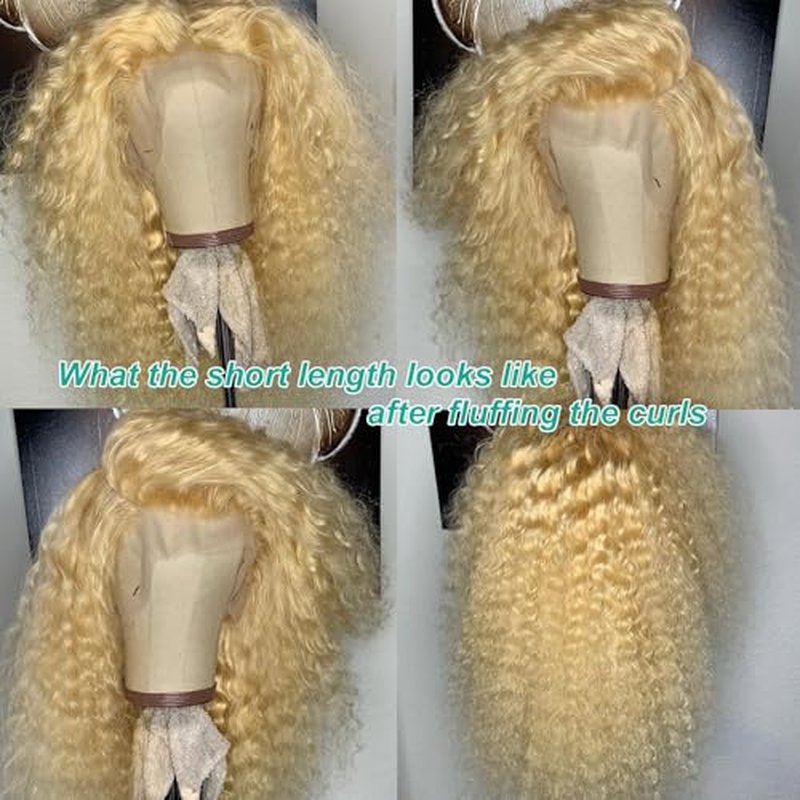 Licoville 13x6 Deep Wave Lace Front Wigs Human Hair 613 Wig 26 Inch HD Transparent Blonde Deep Wave Wig Human Hair Long Curly Blonde 613 HD Frontal Lace Wigs for Black Women 180% Density Pre Plucked