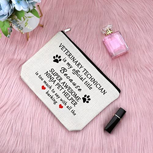 Sfodiary Veterinary Technician Gift Vet Tech Makeup Bag Appreciation Gift for Veterinarian Women Vet Tech Cosmetic Bag Birthday Graduation Christmas Thank You for Veterinarian Travel Cosmetic Pouch