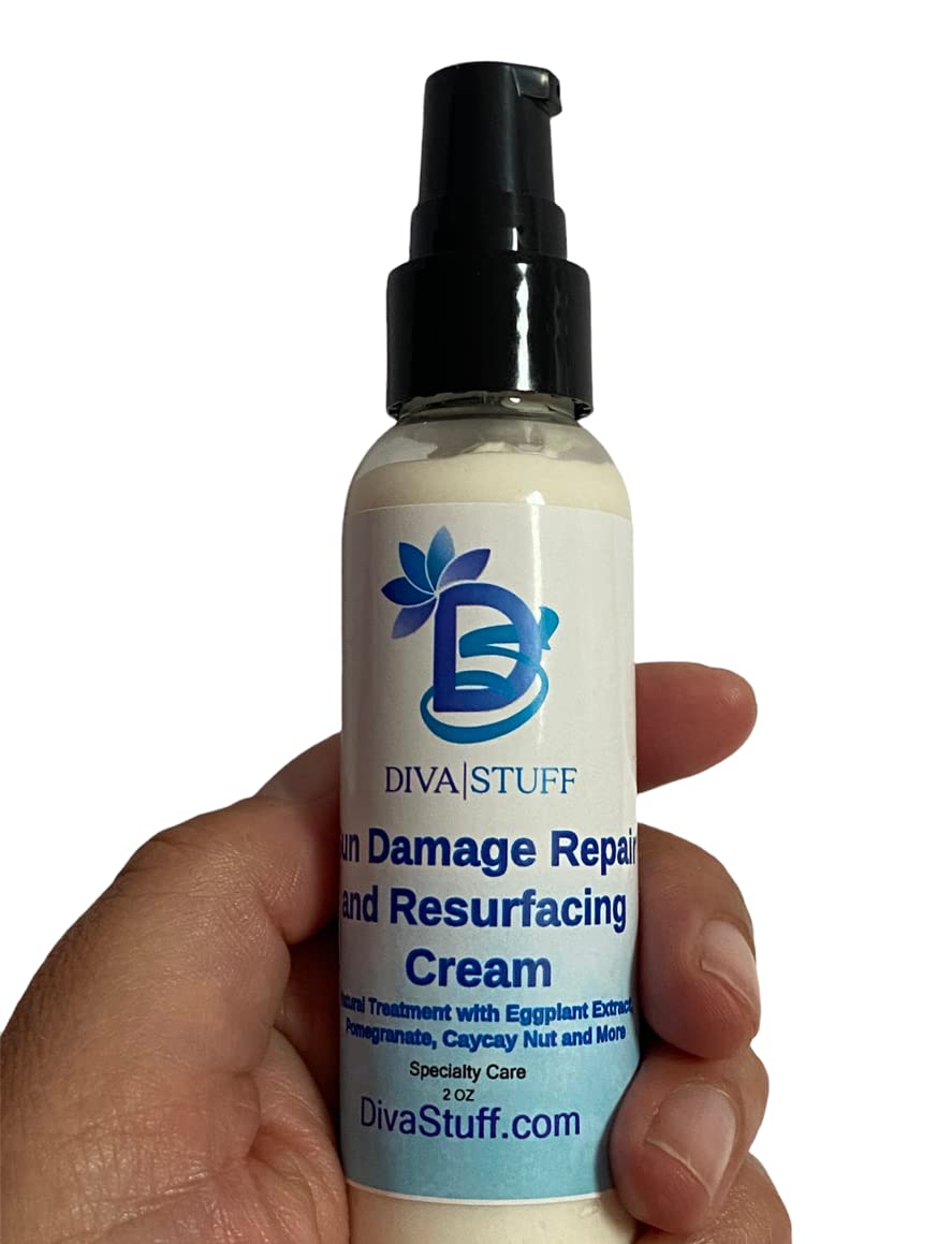 Sun Damage Repair Cream - Resurfacing Treatment with Eggplant Extract, Aloe Vera & Vitamin C | 2 oz