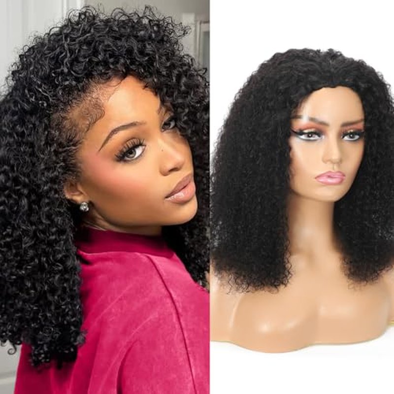 Half Wig Headband Wig 180% Density None Lace Front Headband Wigs for Black Women 3 In 1 Gluless Wigs 18 Inch