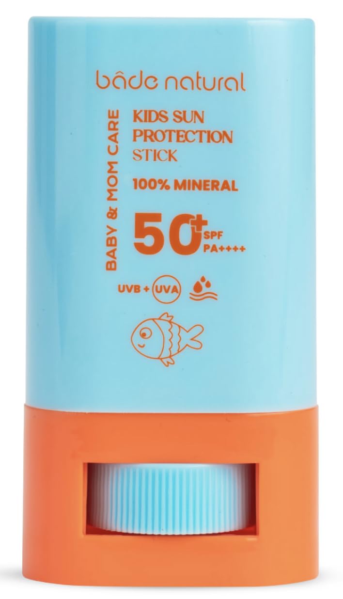 Natural Kids Mineral Sunscreen Stick SPF 50+ | 100% Natural Zinc Oxide, Broad Spectrum UVA/UVB Protection, Water Resistant, 0.56 oz