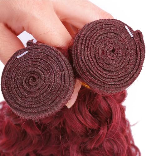 Dark Burgundy Bundles Human Hair 99J Water Wave 1 Bundle 20 inch Unprocessed Brazilian Virgin Hair Color Red Bundles