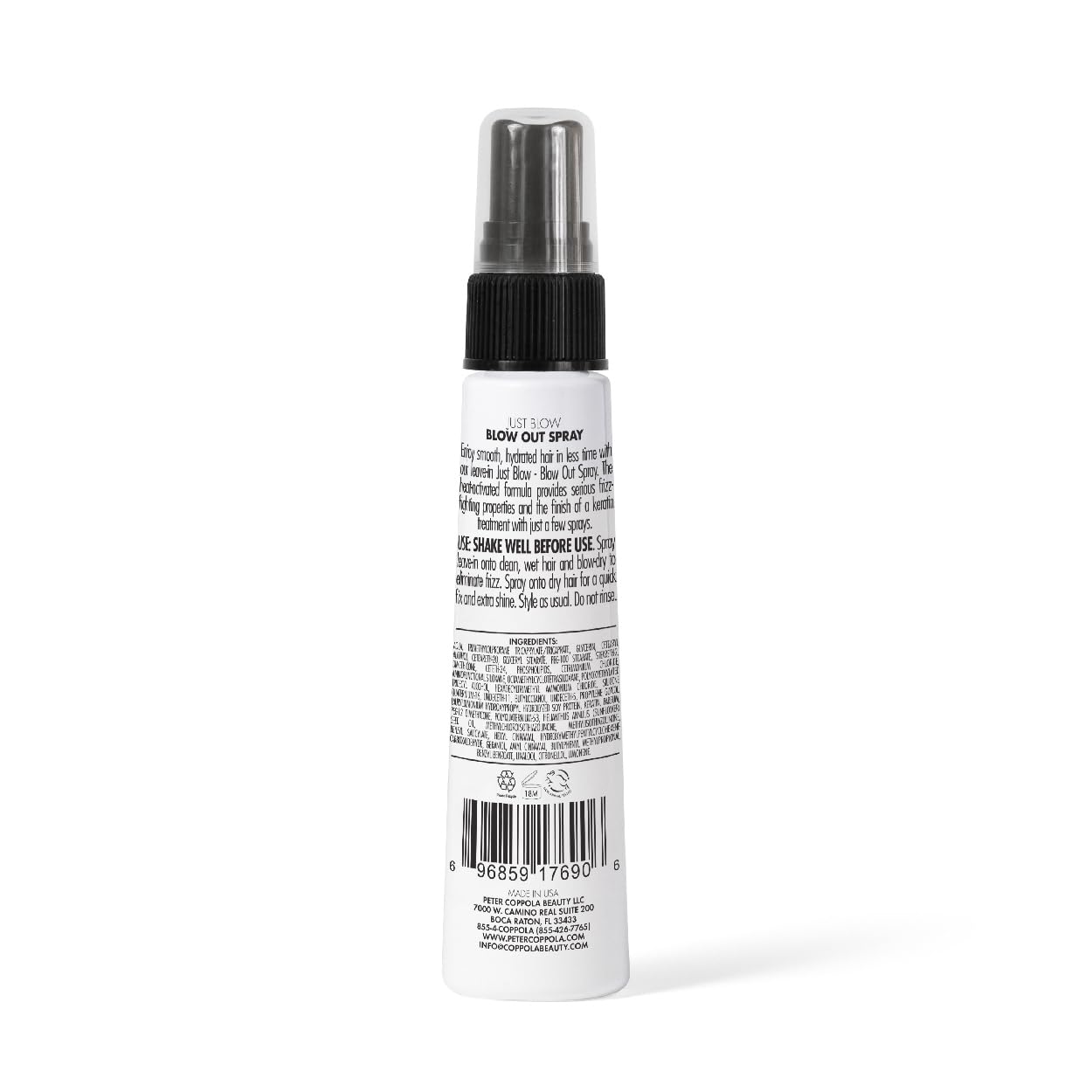 Peter Coppola Just Blow - Heat Protectant Spray for Smoother, Straighter Hair - Reduces Blow Dry Time, Conditions and Adds Shine, Travel Size 2 oz