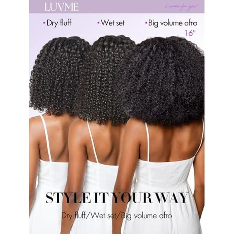 LUVME Real Human Hair Bundles 18 Inch Virgin Hair Messy Burmese Curly 1 Bundle Human Hair 100% Unprocessed 15A Grade Virgin Hair Quick Weave Extensions Natural Black
