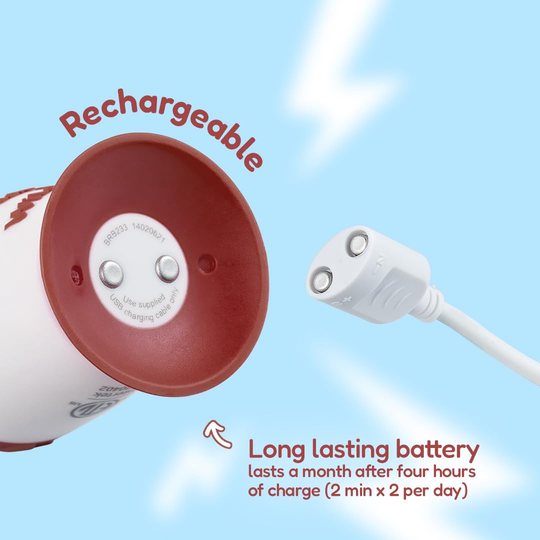 BrushBaby - WildOnes - Kids Rechargeable Electric Toothbrush, Ages 0-10 - Koala Design with Flashing Lights - DeepClean Bristles for Superior Cleaning - 2 Replacement Brush Heads, 1 USB Cable