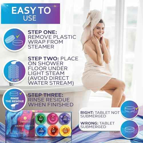 Aromatherapy Shower Steamers Gift Set, Six Fizzies - Uplifting, Relaxing, Stress Relief Scents for Women and Men - Self Care Home Spa Experience - Christmas Day Stocking Stuffers and Relaxation Gifts