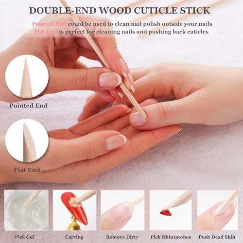 20PCS Press on Nail Tool Kit: Nail Prep Kit with Nail Glue, Glue Remover, Mini Nail File, Nail Buffer, Prep Pad,Adhesive Nail Tabs, Wood Stick, Instruction Card for Press on Nail Packaging