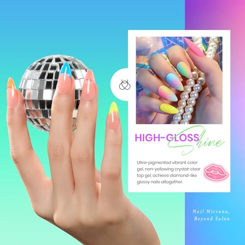 beetles Gel Polish Set, Halloween Neon Kit 20 Colors Gel Nail Polish with 3Pcs Base Gel Top Coat Hot Pink Orange Blue Magenta Lemon Green Colors Soak Off UV Manicure Rainbow Nail