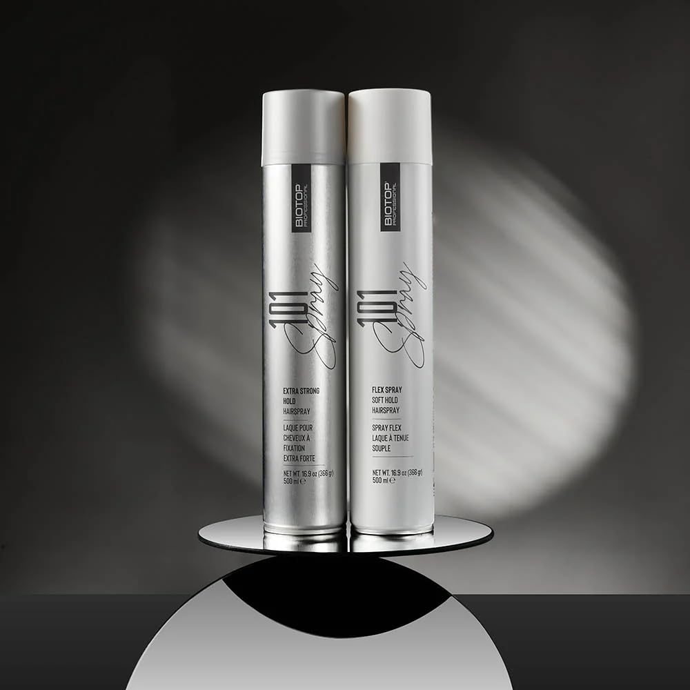 Biotop Professional 101 Flexible Hold Hairspray for Women - Enhances Shine and Tames Frizz & Fly-Aways - Buildable Volume & Texture - Flexible, Touchable Finish Without Stiffness (16.9 oz)