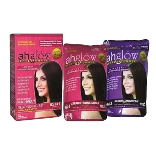 Hair Straightening and Rebonding System with KERATIN. Extra Strength Formula. The Complete System that Straightens Wavy, Curly, Frizzy Hair the Smooth, Silky, Shiny Way! 165 gram pouches