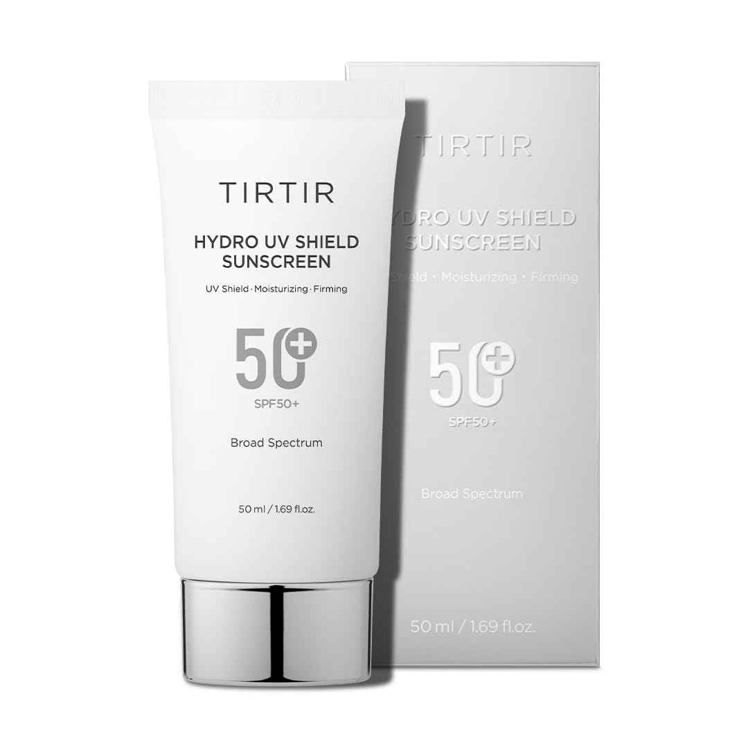 TIRTIR Hydro UV Shield Sunscreen | SPF 50+ Broad Spectrum UVA UVB Korean No White Cast Face Sunblock, 1.69 Fl Oz