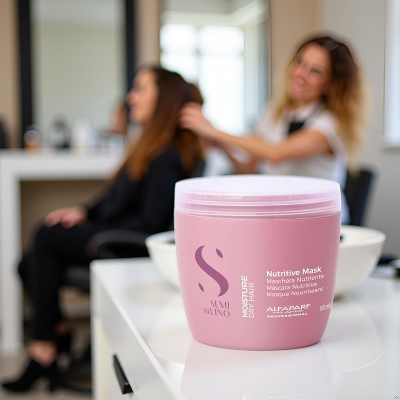 ALFAPARF MILANO Semi di Lino Moisture Nutritive Mask for Dry Hair - Safe on Color Treated Hair - Hydrating, Moisturizing, Nourishing - Adds Brilliant Shine - Salon Quality (16.9 fl oz)