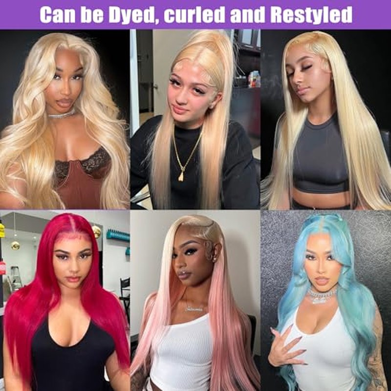 613 Bundles Human Hair 32 Inch Straight Blonde Bundles Human Hair 100% Unprocessed 12A Grade Brazilian Virgin Raw Hair Quick Weave 1 Bundles Hair Extensions for Women