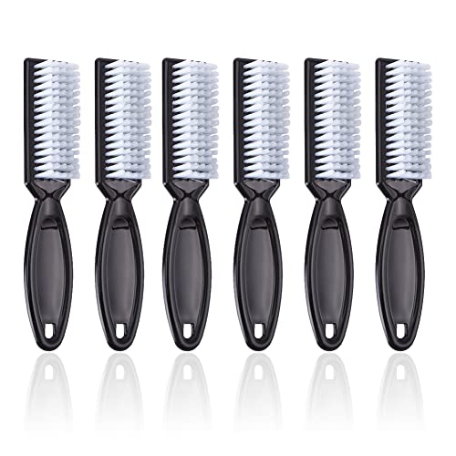 6Pcs Handle Grip Nail Brush, Hand Fingernail Cleaner Brush Manicure Tools Scrub Cleaning Brushes for Toes and Nails (Black)