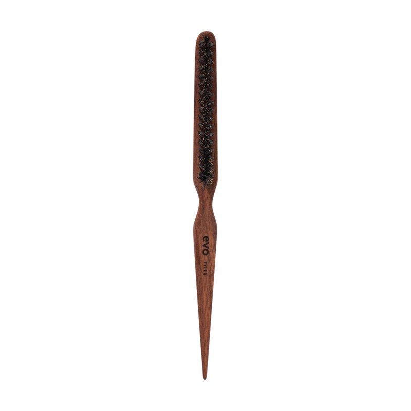 Evo Tyler Boar Bristle Brush, Backcombing Brush For Long & All Hair Types - Precision Styling, Sectioning, Smoothing & Shine