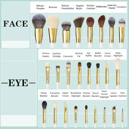 Professional Makeup Brushes Set Premium Quality Goat Hair Synthetic Fiber Powder Foundation Highlight Concealer Eyeshadow Blending By Bueart Design