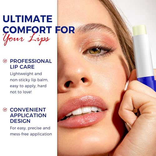 OUKEYA 3PCS Medicated Lip Balm Hydrating w/Petrolatum,Shea Butter, Beeswax,100% Natural Ingredients,Organic Lip Butter Balm & Moisturizers Lip Repair For Dry Cracked Lips Overnight Lip Treatment