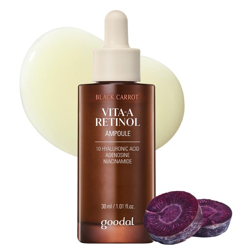 Goodal Black Carrot VITA-A Retinol Ampoule | Hydrating Facial Serum for Glowing Skin - 30ml, Lightweight Korean Skincare