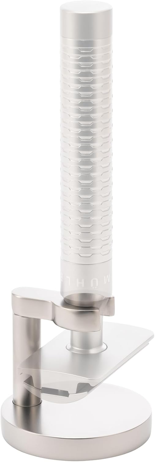 MÜHLE Classic Safety Razor Holder - Matt Chrome Shaving Stand | Fits ROCCA & COMPANION Razors